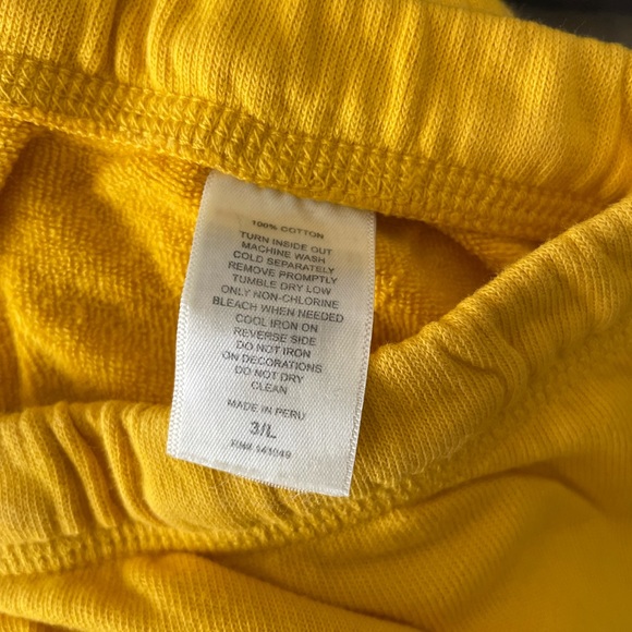 NEW Authentic FREE CITY 3/4 Sweatpants Yellow Sz L - Picture 6 of 6